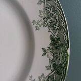 Saint Amand ironstone flat plate with summer green decor