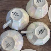 Iridescent vintage coffee service Digoin Sarreguemines