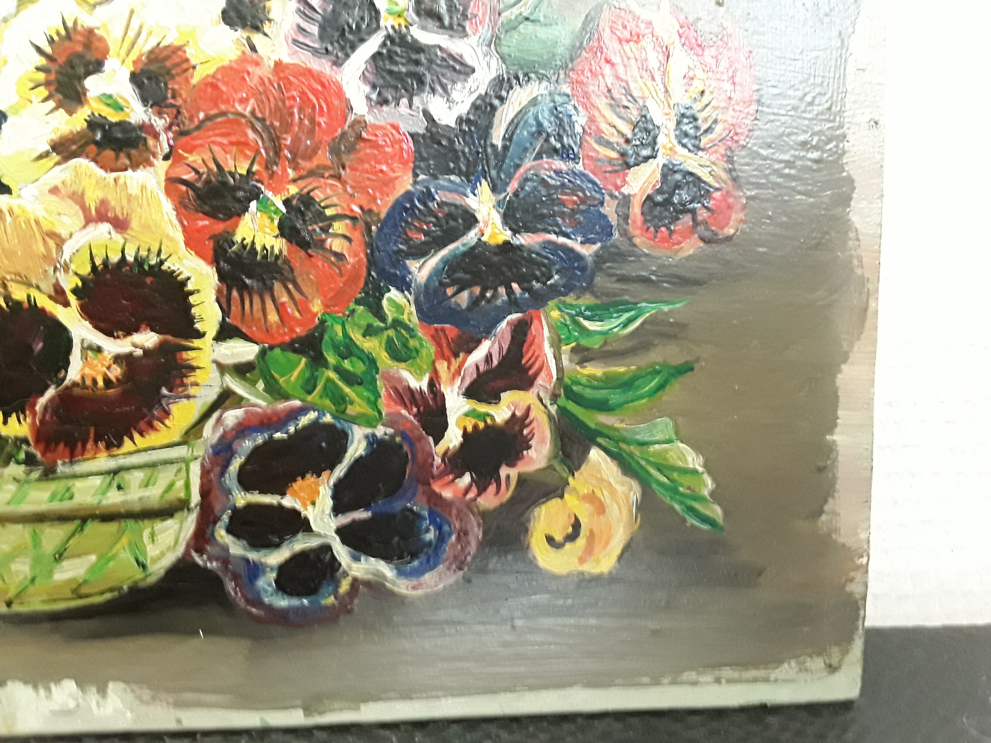 Oil painting on vintage wood
