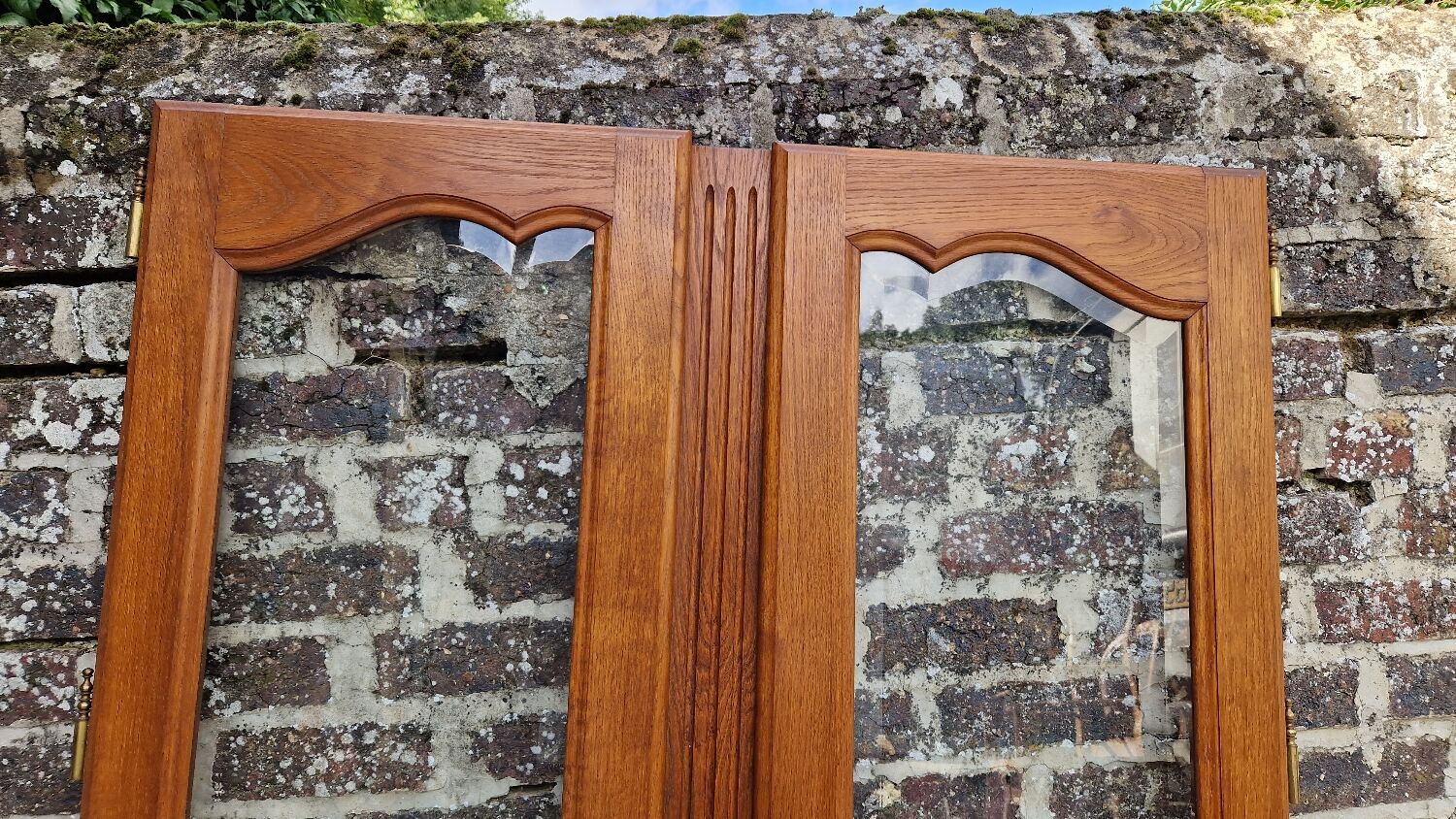 Pair of oak glazed doors
