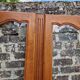 Pair of oak glazed doors