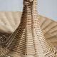 Small suspension, rattan luminaire in hat shape D:60cm