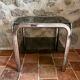 Chrome end table/side table and smoked glass