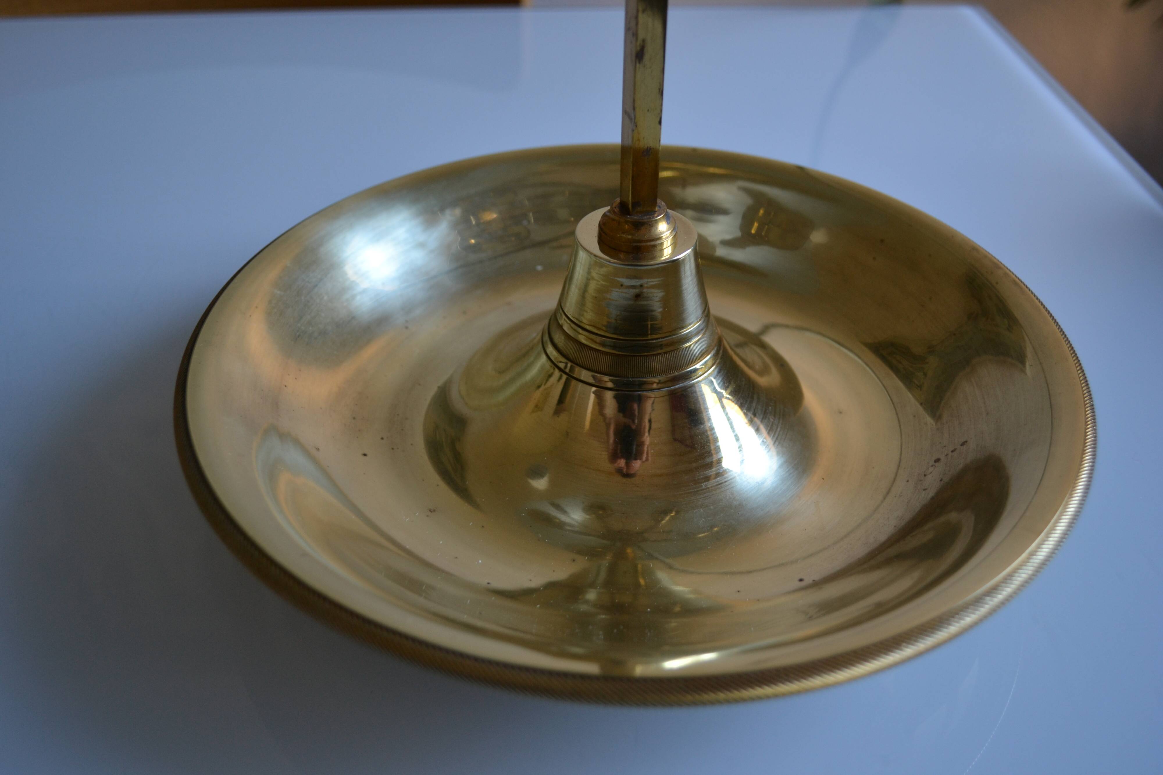 Large hot water bottle lamp with 5 bronze lights, empire style