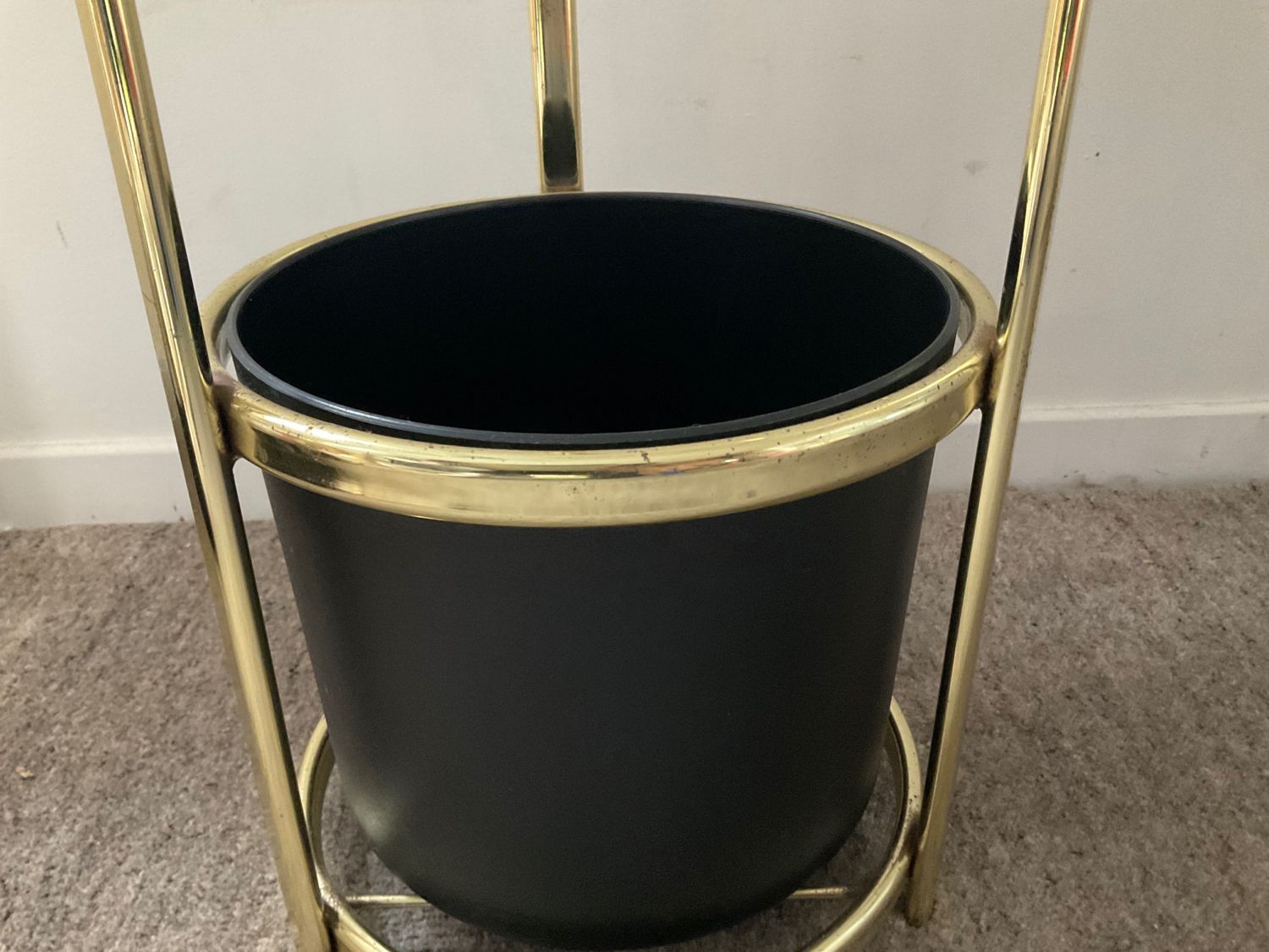 Vintage umbrella door in gilded metal 70s