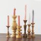 Scandinavian Wooden Candleholders, Set of 6