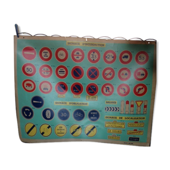 Former ecolauto Lyon-Paris school car poster, cardboard