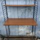 Vintage modular desk shelf in Teak veneer and black metal, Nisse Strinning, 60s