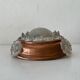 Exceptional flush ceiling light Italian Art Deco in copper and glass, 1940s, Italy