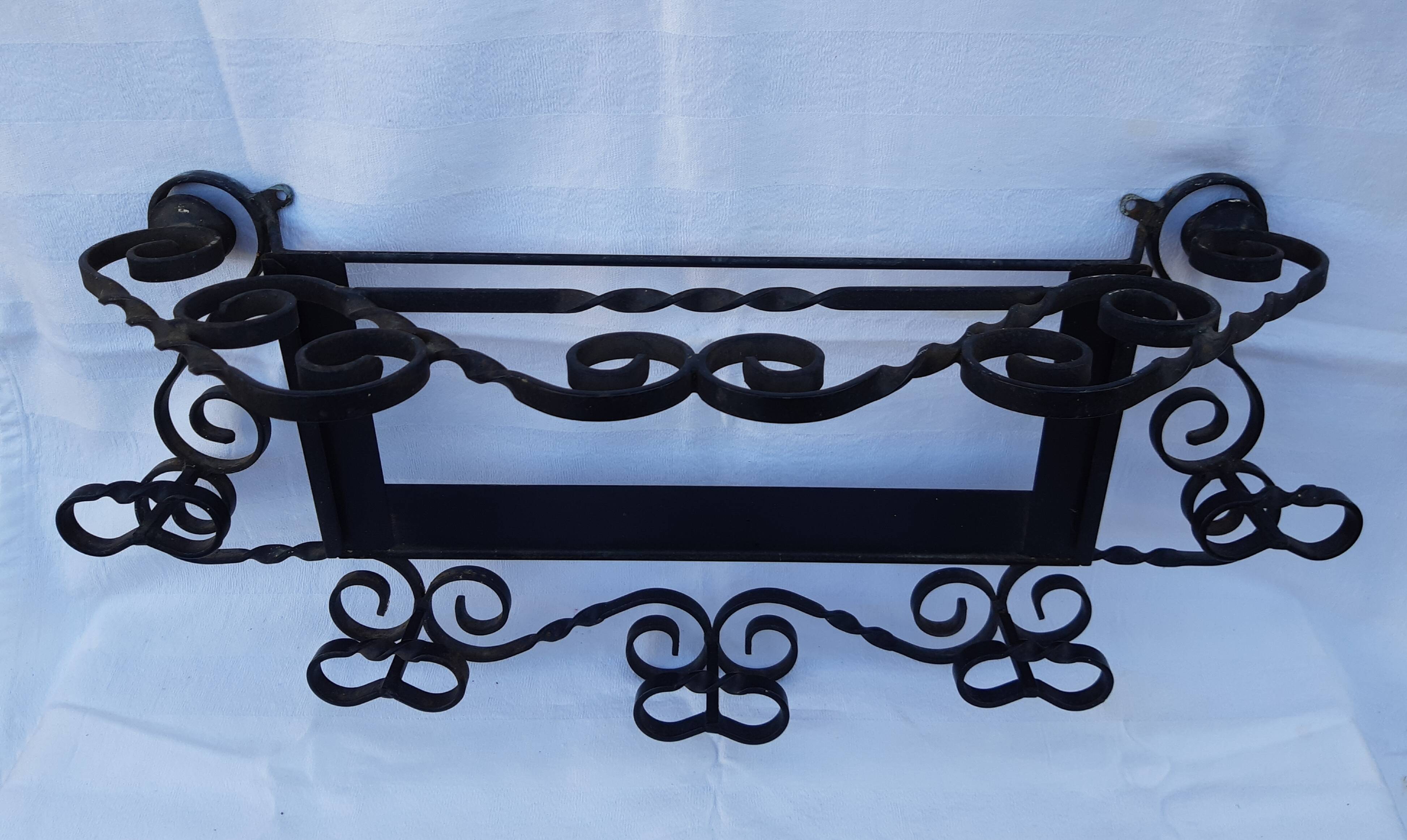 Art deco wrought iron coat hanger