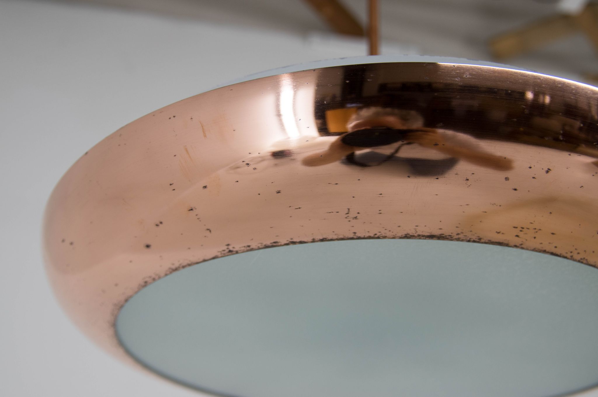 Buhaus / Functionalist Copper suspension UFO, 1930s, Restored