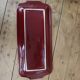 Saint Clément burgundy cake dish with gold trim