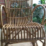Fauteuil à bascule rocking chair en rotin