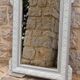 Miroir en bois patine blanc et gris Shabby chic 66x83cm