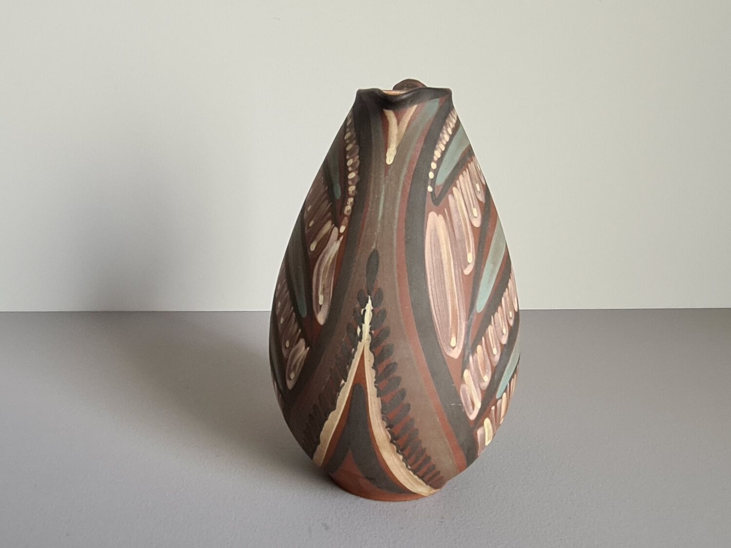 60 year pitcher / arts and crafts / collectible ceramics / vintage / signed / Mid-Century