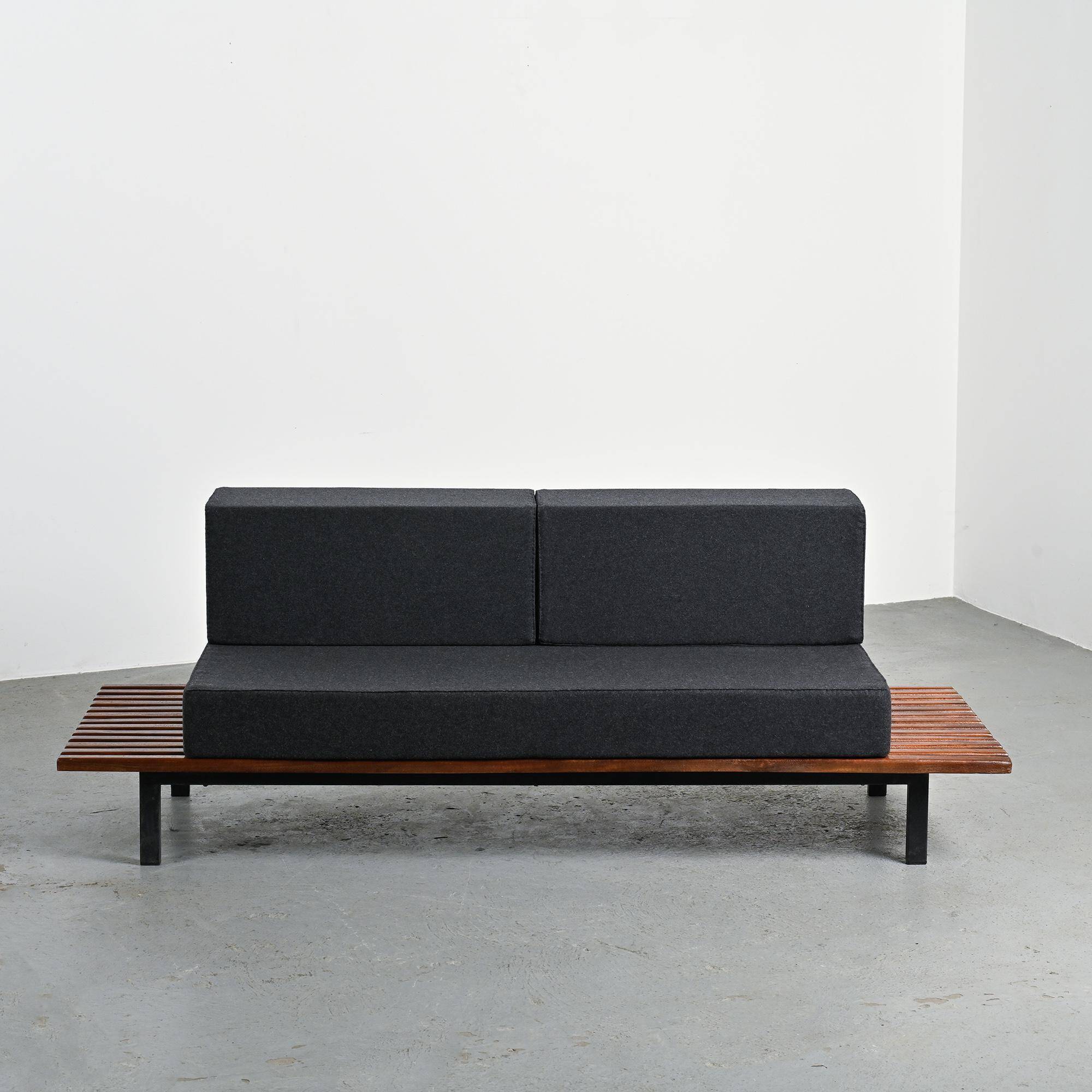 Cansado bench in mahogany by Charlotte Perriand, Mauritania, 1962