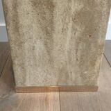 Travertine and brass column by Willy Rizzo