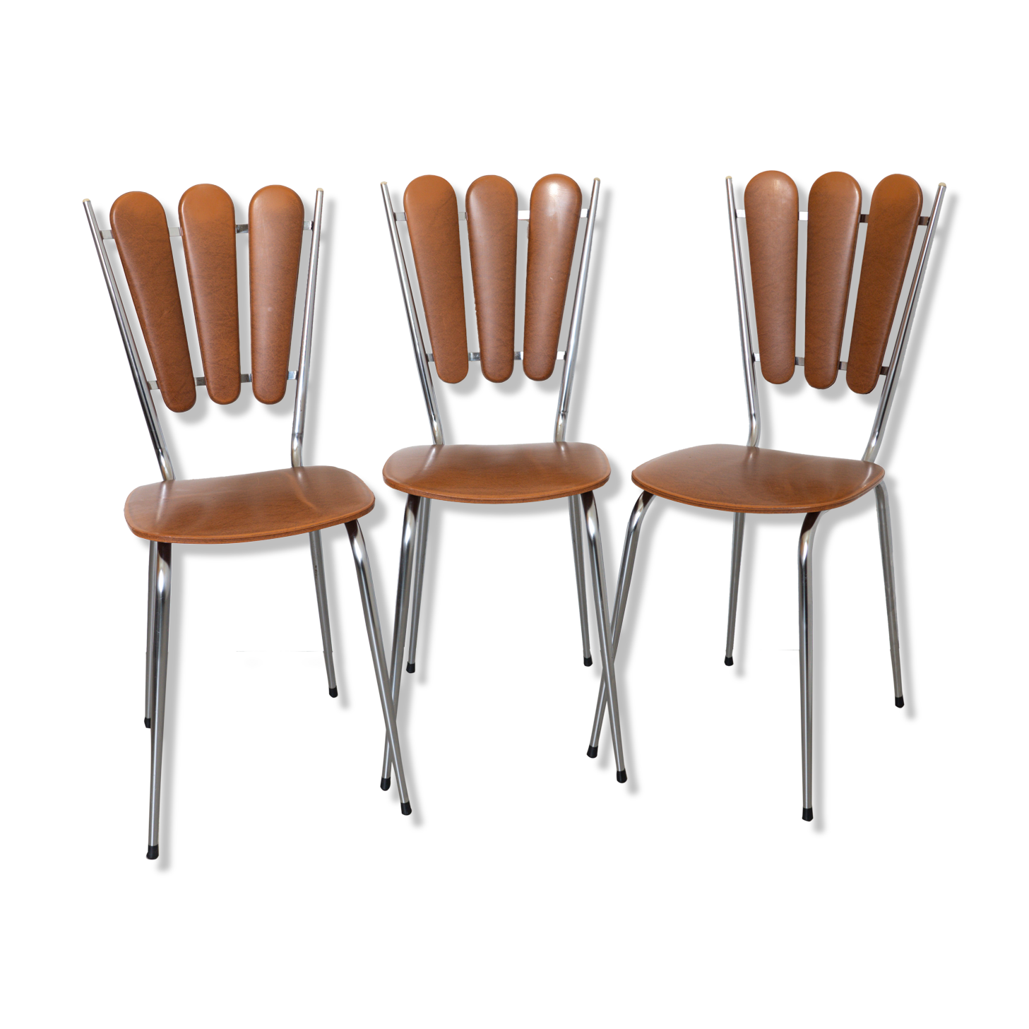 Set of 3 tublac petal skai kitchen chairs