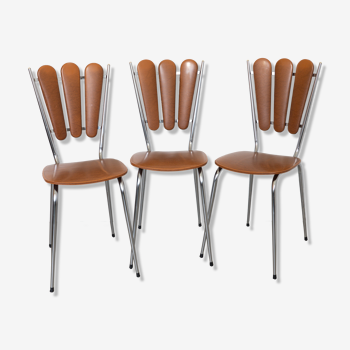 Set of 3 tublac petal skai kitchen chairs