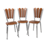 Lot de 3 chaises de cuisine skaï pétales Tublac