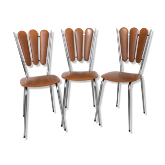 Set of 3 tublac petal skai kitchen chairs