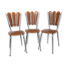 Set of 3 tublac petal skai kitchen chairs