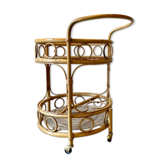 Dessert, rattan bar on wheels