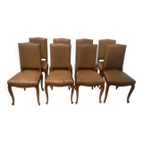 Set of eight Regency style chairs in solid oak, 20th century