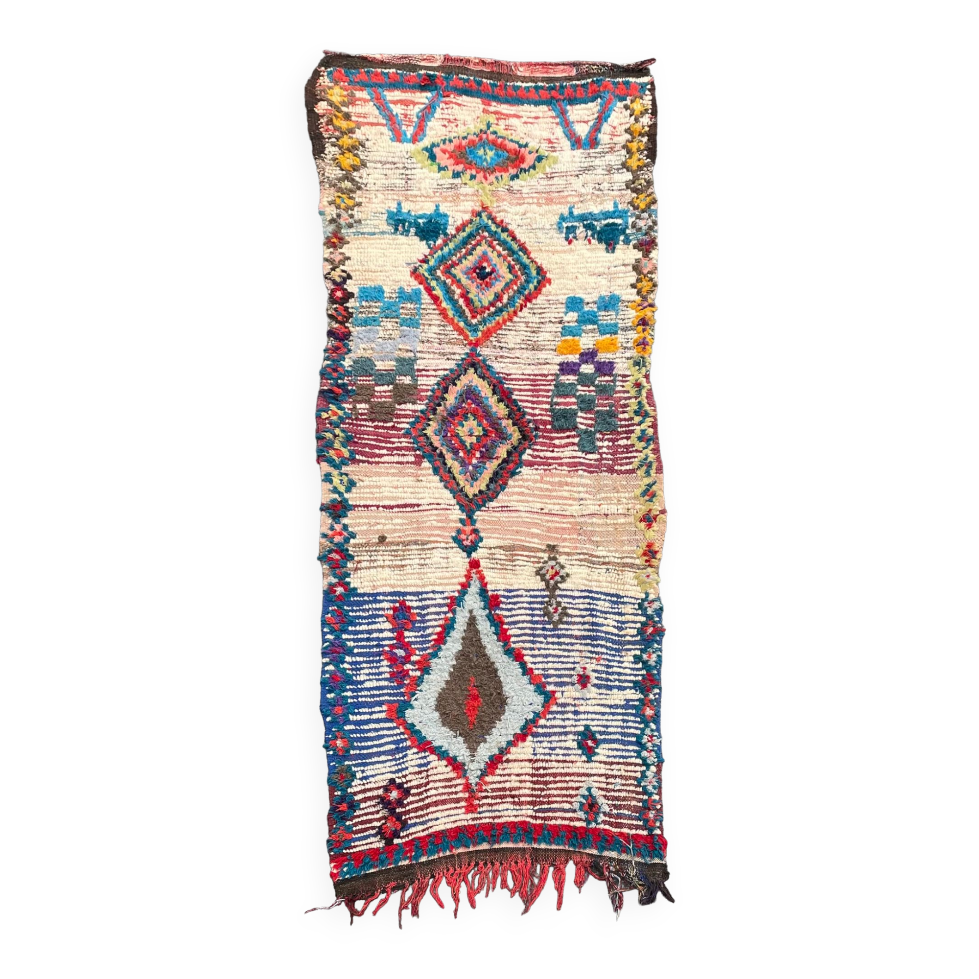 Vintage moroccan carpet berbere boucherouite