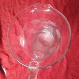 Art deco engraved glass pitcher