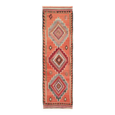 Turkish Handwoven Vintage Herki Kilim 98 cm x 313 cm