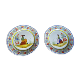 2 Breton Henriot plates from the Quimper earthenware factory