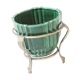 Green ceramic vase