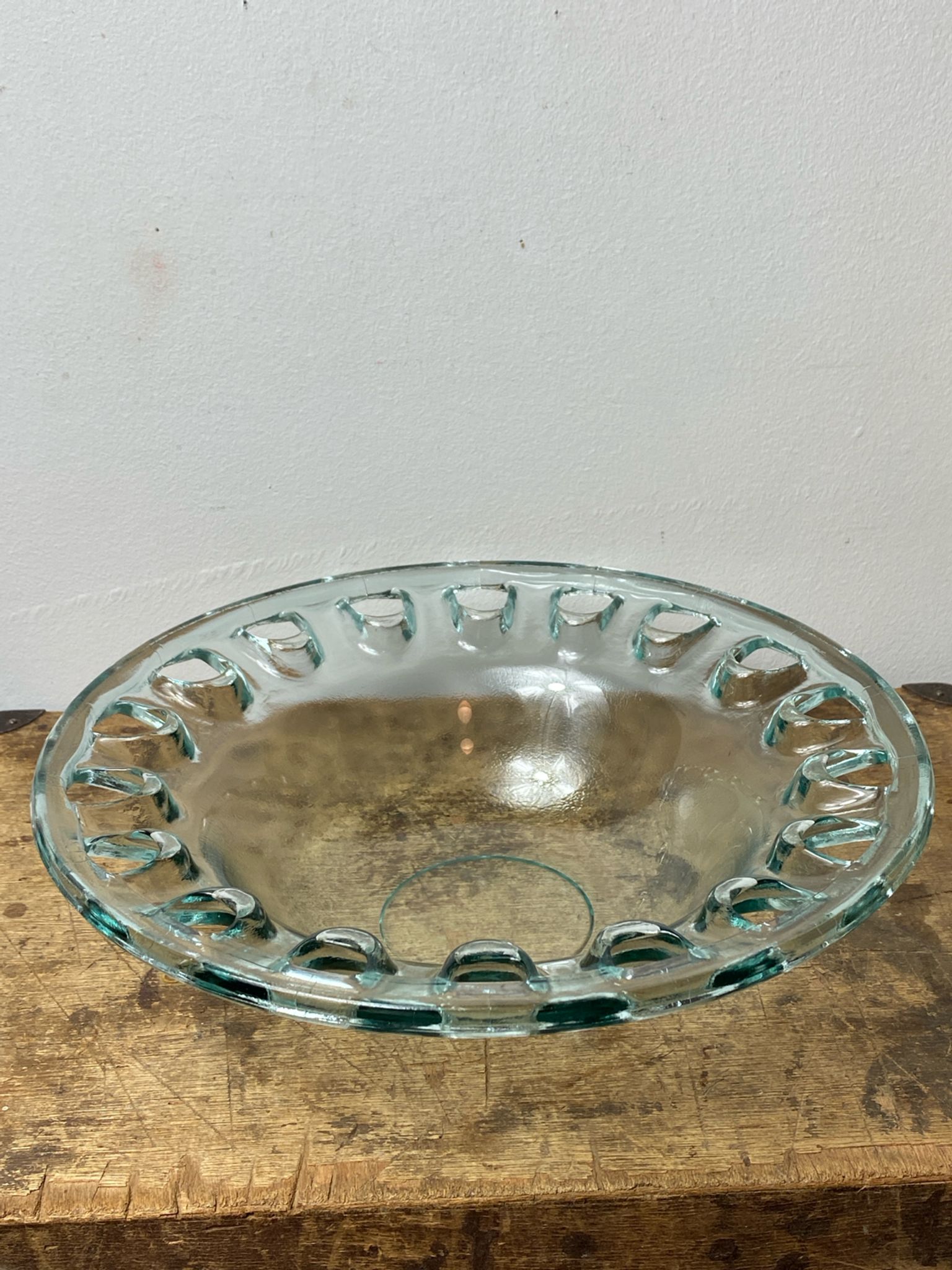 Blown glass salad bowl