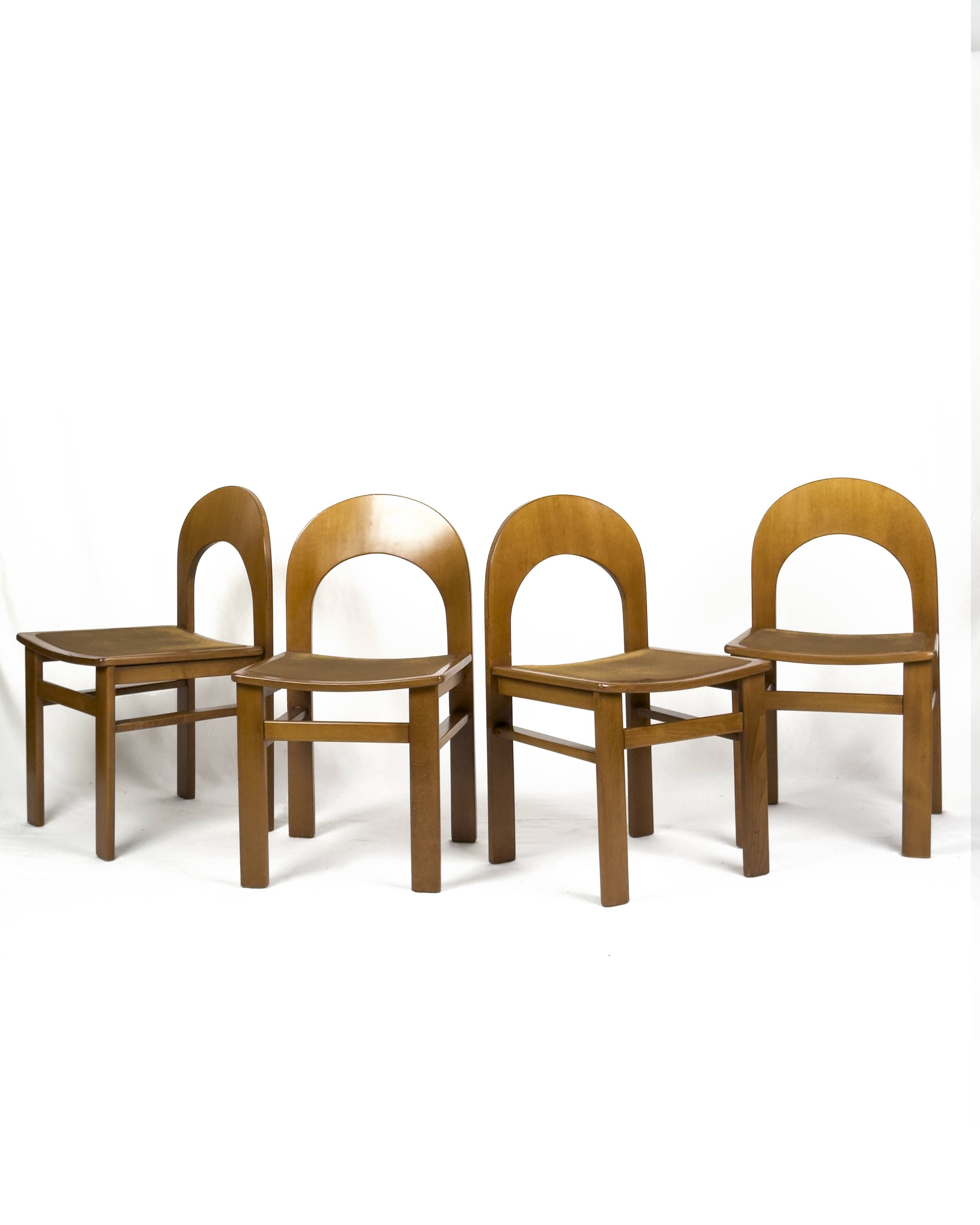 Set of 4 Arcadia chairs by Adalberto Caraceni for Tagliabue, Italy 1970s