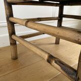 Vintage square bamboo coffee table, H. 38cm W. 47cm D. 47cm