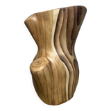 Ceramic vase in wood style by Grandjean Jourdan in Vallauris
