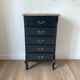 Chiffonnier vintage en bois peint en noir