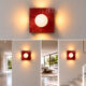 Red zellige ceramic wall lamp