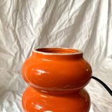 Orange glazed ceramic lamp base - 1970s