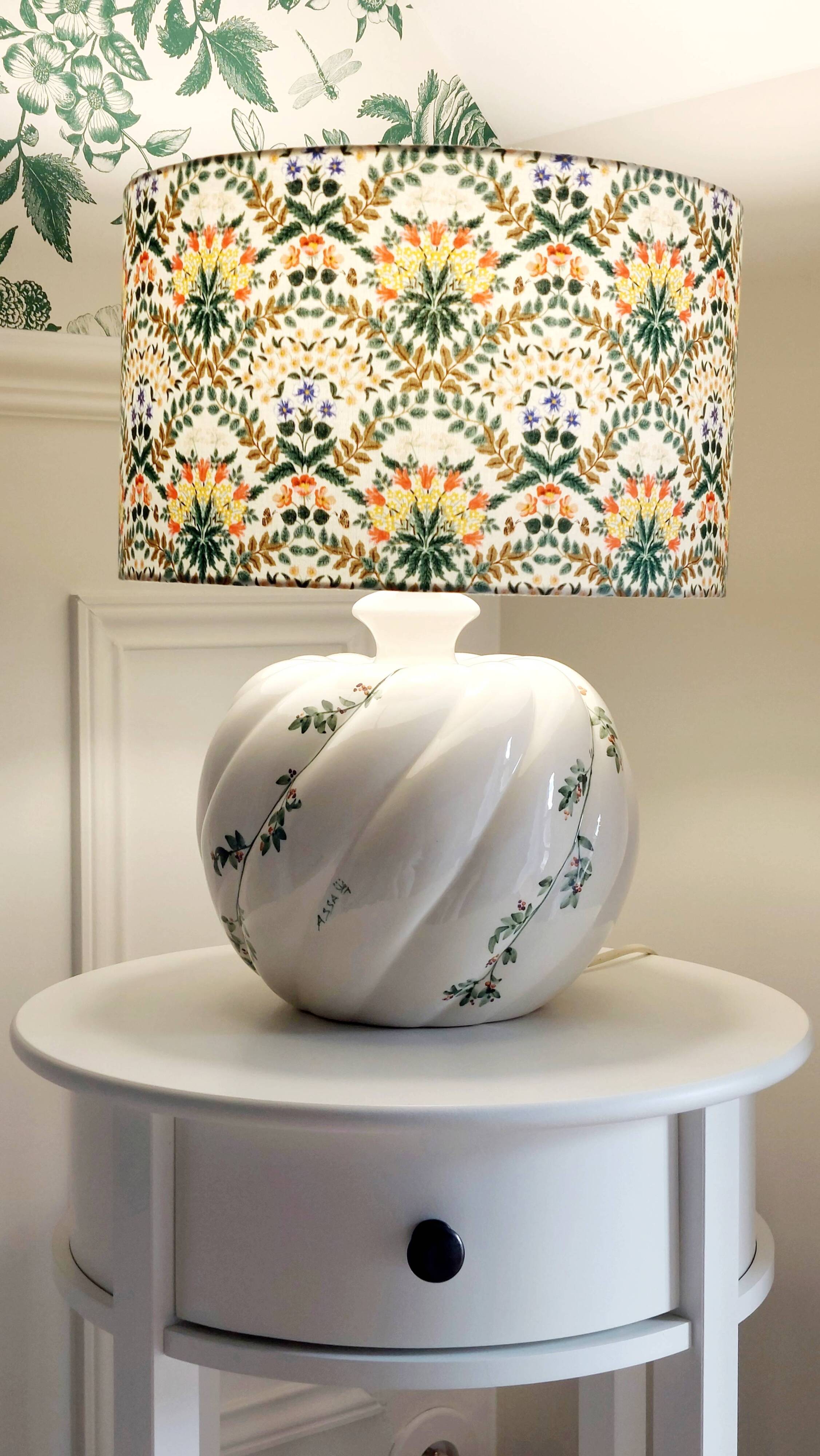 Hand-painted ceramic lamp & handmade shade by Rifle Paper Co.