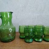 Vintage Green Glass Italian Orangeade Set