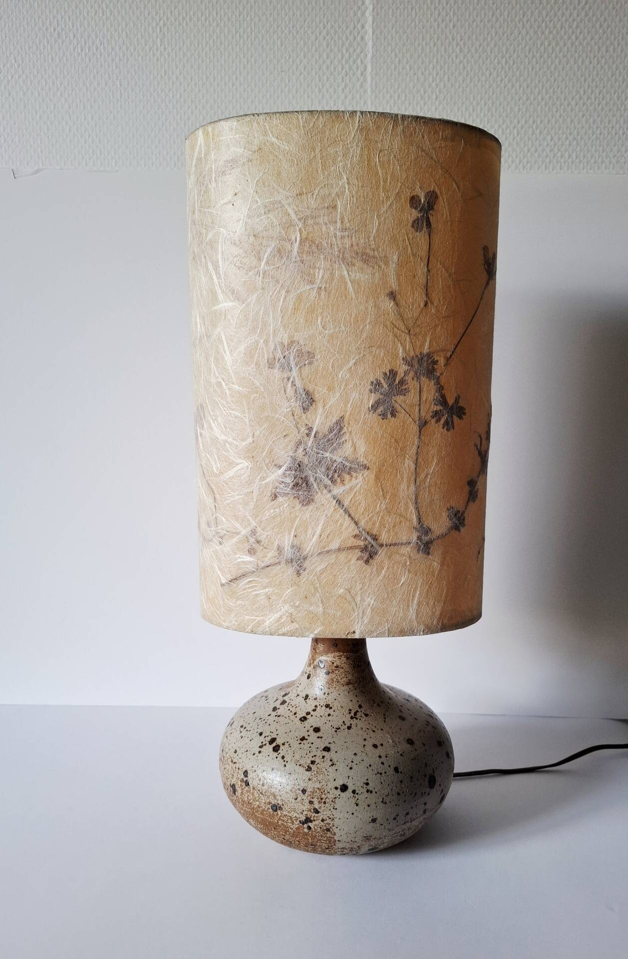 Vintage pyrite stone lamp