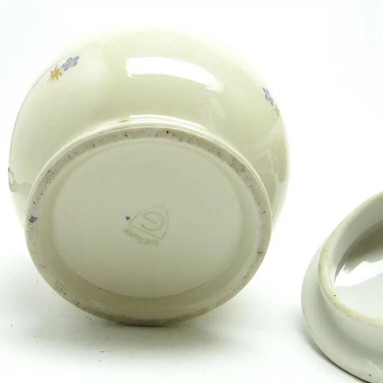Art Deco sugar bowl, porcelain, Poland, 1920s