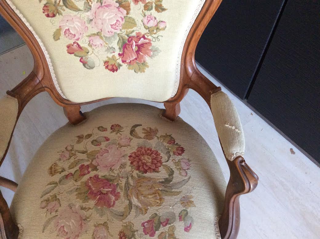 2 Louis Philippe style convertible armchairs