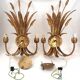 Beautiful pair of wall lights, gold metal, wheat ears, vintage, 48 cm, excellent condition.
