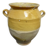 Glazed yellow terracotta jar, south-west of France.