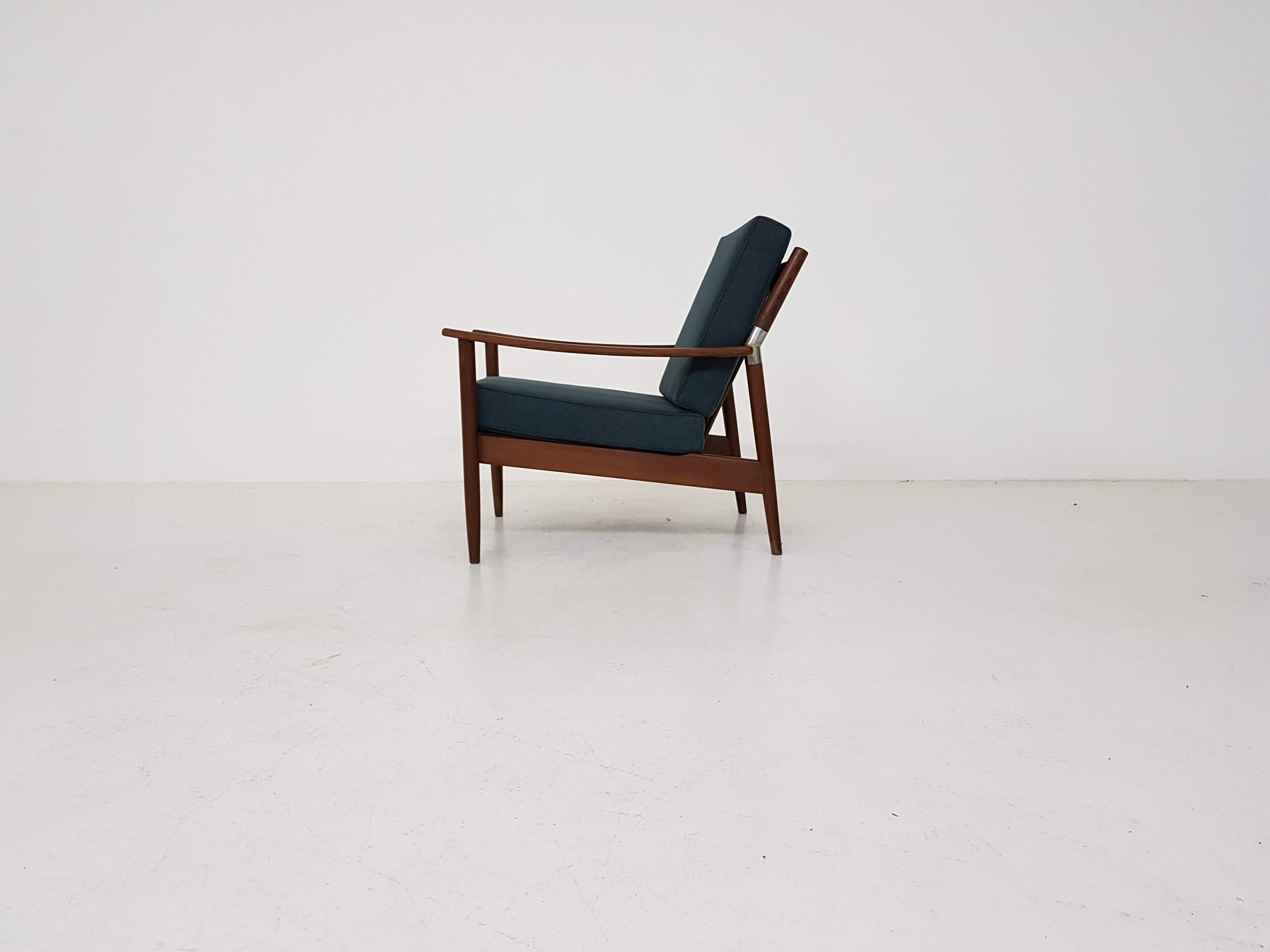 Scandinavian modern, teak lounge chair, Denmark, 1960’s
