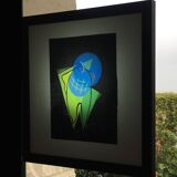 Cubist composition on black paper. France, 1950s.