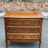 Vintage solid oak Louis XV commode from the 19th century.